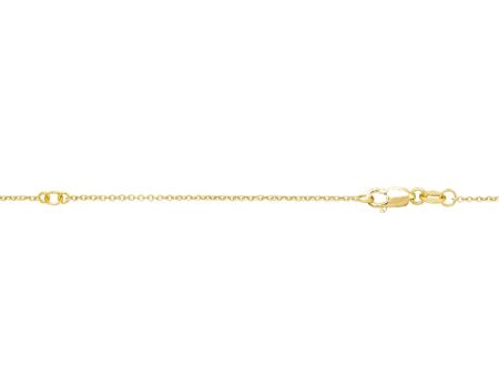 14K Yellow Gold 1.3mm Adjustable Cable Chain Chain Discount