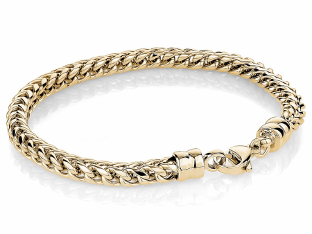 Stainless Steel IP Gold Rounded Franco Chain Men s Bracelet For Cheap