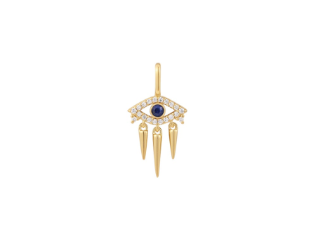 Sterling Silver & 14K Yellow Gold Plated Lapis Lazuli Evil Eye Charm by Ania Haie Online now