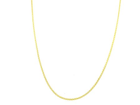 14K Yellow Gold 0.84mm Adjustable Wheat Chain Necklace For Sale