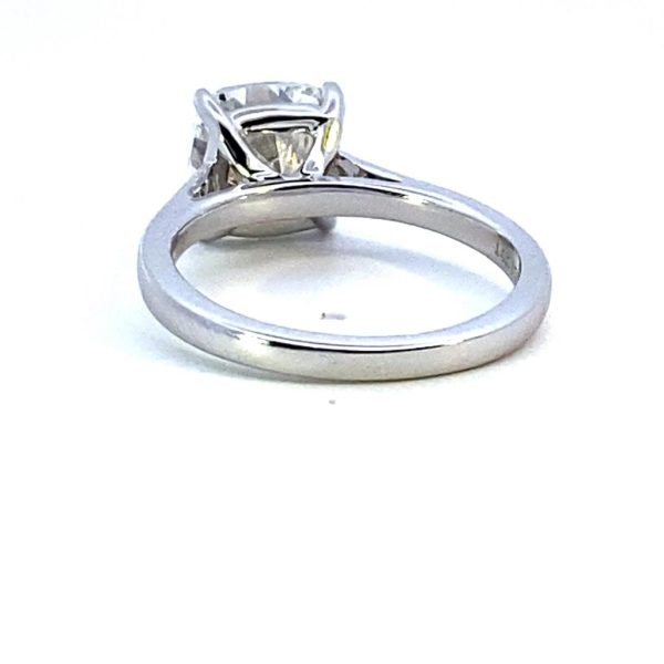 14K White Gold 3.07ctw Square Cushion Lab Diamond Solitaire Engagement Ring Online Sale