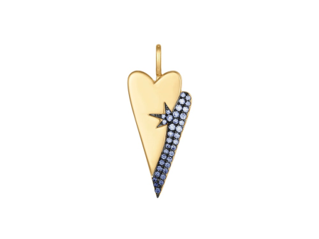 Sterling Silver & 14K Yellow Gold Plated Cubic Zirconia Heart Charm by Ania Haie Supply