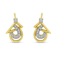 14K Two Tone Gold 0.11ctw Diamond Geometric Drop Earrings Supply