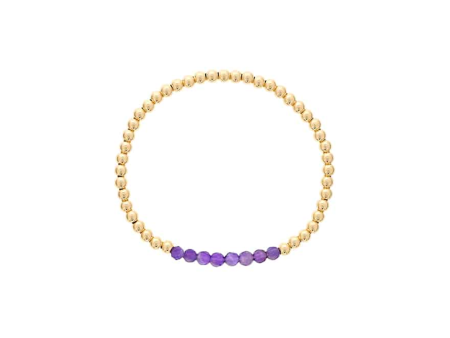 Gold Filled Amethyst Bead Stretch Bracelet by Dee Berkley Hot on Sale