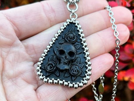 GEMSTONE 2023 Carved Horn Skull & Roses Planchette Pendant Supply