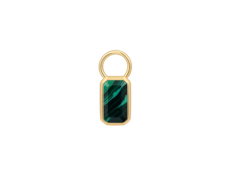 Gold Plated Synthetic Malachite Earring Charm by Ania Haie Fashion