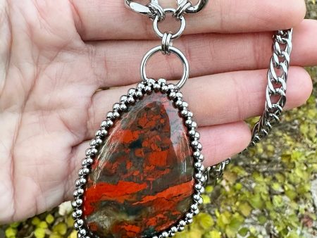 GEMSTONE 2023 Triangular Rainbow Jasper Pendant Discount