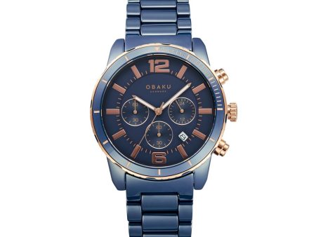 Blue Ceramic Falk Oxford Men s Watch by Obaku For Discount