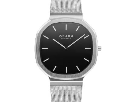 Stainless Steel Oktant Onyx Watch by Obaku Online now