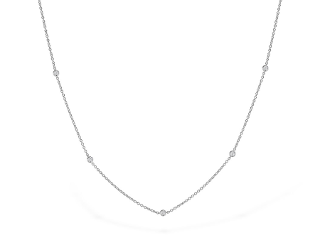 14K White Gold 0.25ctw Round Diamond Station Necklace by Allison Kaufman Online Hot Sale