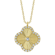 14K Yellow Gold 0.22ctw Round Diamond Clover Necklace by Shy Creation Online