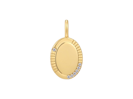 Sterling Silver & 14K Yellow Gold Plated Cubic Zirconia Oval Charm by Ania Haie Online Sale