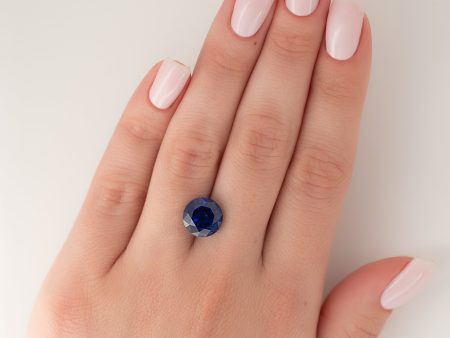 4.5Ct Round Cut Lab Created Sapphire For Discount