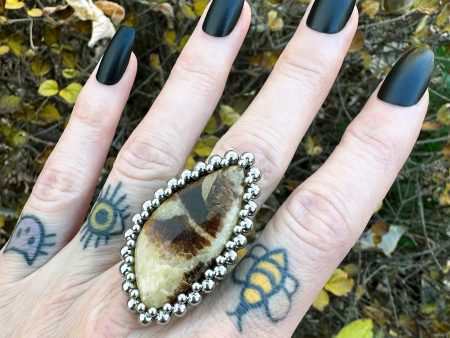 GEMSTONE 2023 Tall Septarian Ring: Size 9-9.25 Hot on Sale