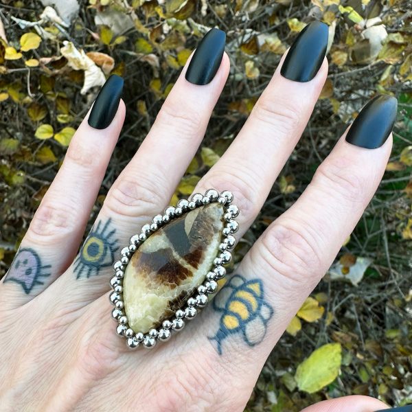 GEMSTONE 2023 Tall Septarian Ring: Size 9-9.25 Hot on Sale