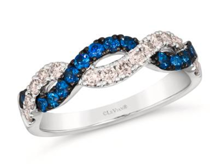 14K White Gold 0.77ctw Blue Sapphire & Diamond Twist Band by Le Vian Online