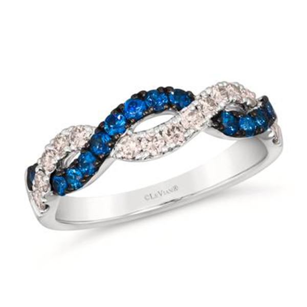 14K White Gold 0.77ctw Blue Sapphire & Diamond Twist Band by Le Vian Online