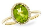 14K Yellow Gold 1.75ctw Oval Peridot & Diamond Half Halo Ring by Allison Kaufman For Discount