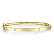 14K Yellow Gold 0.38ctw Diamond Station Bangle Bracelet by Shy Creation For Sale