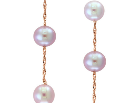 14K Rose Gold 5.5-6mm Pink Freshwater Pearl Drop Earrings For Discount