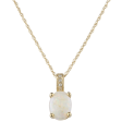 14K Yellow Gold 0.81ctw Oval Opal & Diamond Drop Necklace Fashion