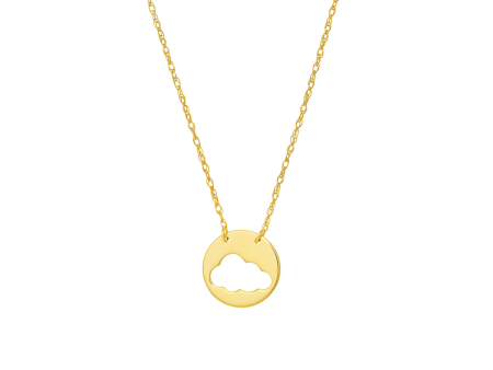 14K Yellow Gold Cloud Pendant Necklace by Midas Chain Online