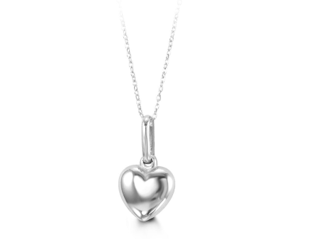 10K White Gold Kid s Heart Necklace Online Hot Sale