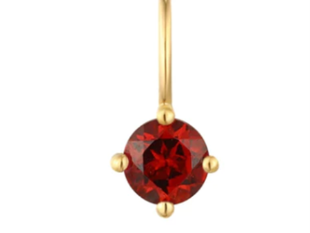 14K Yellow Gold Round Garnet Solitaire Charm by Aurelie Gi For Discount