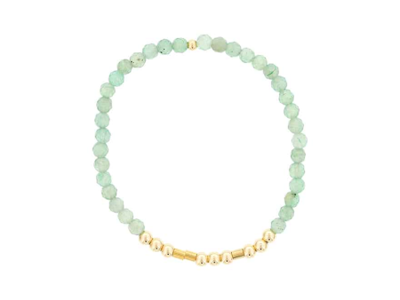 Gold Filled Aventurine Bead Smile Stretch Bracelet by Dee Berkley For Discount