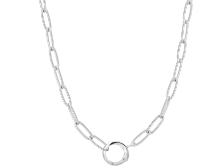 Sterling Silver Paperclip Chain Charm Connector Necklace by Ania Haie For Sale