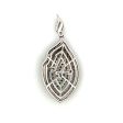 Estate Sterling Silver Blue Diamond Marquise Pendant Cheap