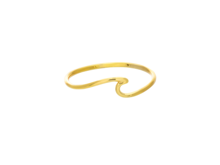 14K Yellow Gold Polished Wave Ring by Midas Chain Supply