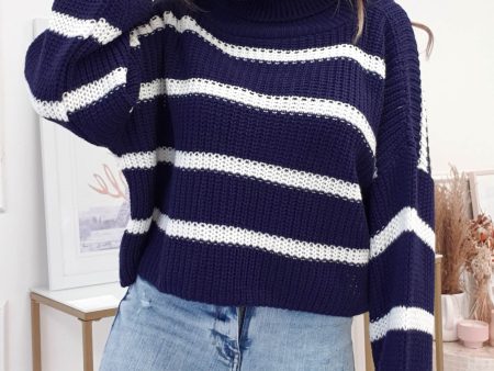 Catalina Striped Jumper | Navy Online now