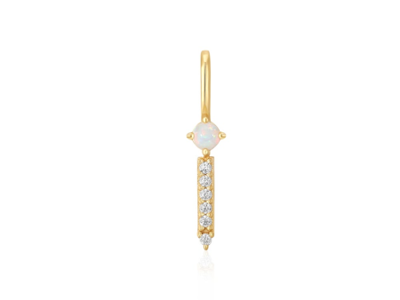 Gold Plated Cubic Zirconia & Synthetic Kyoto Opal Bar Charm by Ania Haie Discount