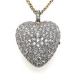 Estate Platinum & 14K Yellow Gold 11.98ctw Diamond Victorian Heart Pendant Brooch Sale