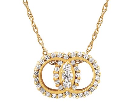 14K Yellow Gold 0.26ctw Diamond Marriage Symbol Necklace For Cheap