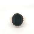 Estate Sterling Silver Oval Bloodstone Solitaire Ring Supply