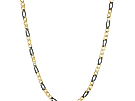 IP Black & Yellow Gold Figaro Chain Men s Necklace Online now