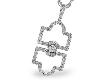 14K White Gold 0.50ctw Diamond Geometric Drop Necklace by Allison Kaufman on Sale