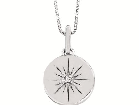 Sterling Silver 0.01ctw Diamond Star Medallion Necklace Cheap