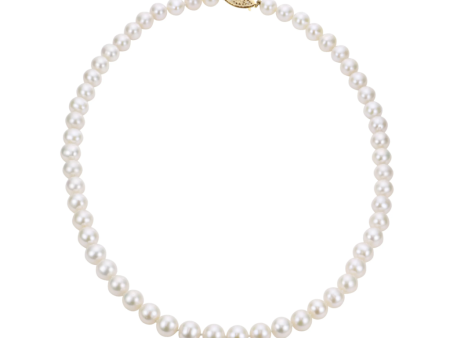 14K Yellow Gold 8-8.5mm Freshwater Cultured Pearl Strand Necklace Online now