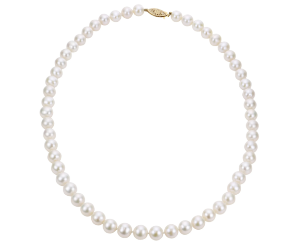 14K Yellow Gold 8-8.5mm Freshwater Cultured Pearl Strand Necklace Online now