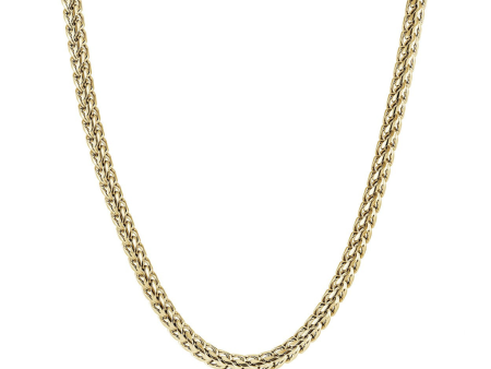 Stainless Steel Yellow Gold Plated Franco Chain Men s Necklace Sale