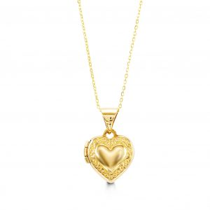 10K Yellow Gold Kid s Heart Locket Necklace Online Sale