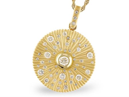 14K Yellow Gold 0.73ctw Diamond Constellation Drop Necklace For Cheap