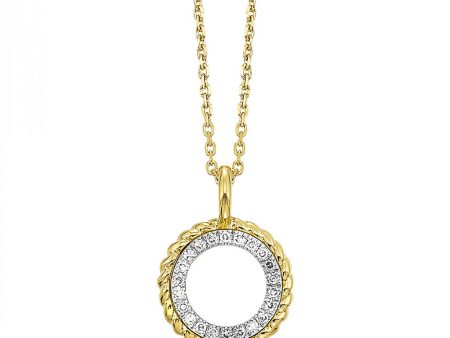 14K Yellow Gold 0.05ctw Diamond Open Circle Necklace Online now