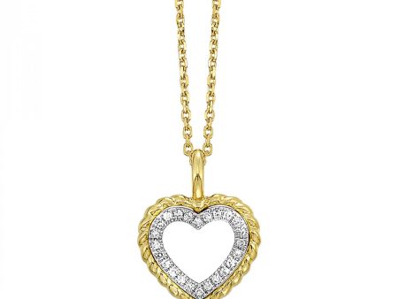 14K Yellow Gold 0.05ctw Diamond Heart Necklace Discount