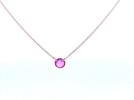 Gold Filled Round Pink Topaz Solitaire Necklace by Dee Berkley Online Hot Sale