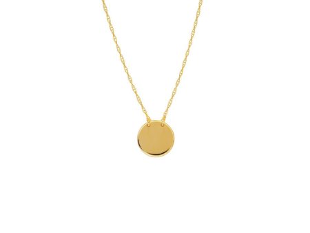 14K Yellow Gold Disc Pendant Necklace by Midas Chain Online Sale