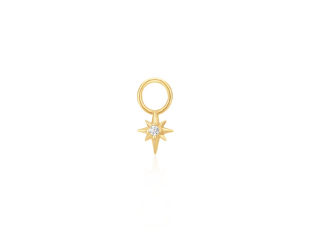 Gold Plated Cubic Zirconia Star Earring Charm by Ania Haie Hot on Sale